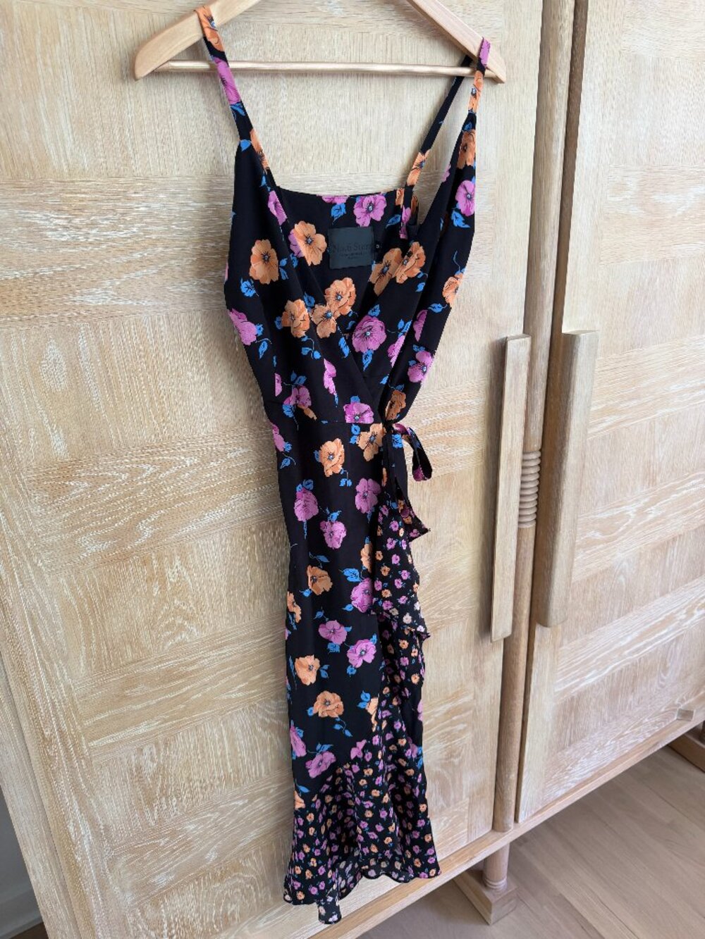 No.6 Store 100% Silk Floral Wrap Midi Dress | Made in USA | Size 0